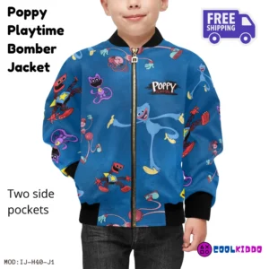 Kids’ Poppy Playtime Bomber Jacket with Pockets – All Over Print – Spring/Autumn Wear 🎮🍂 Cool Kiddo 10
