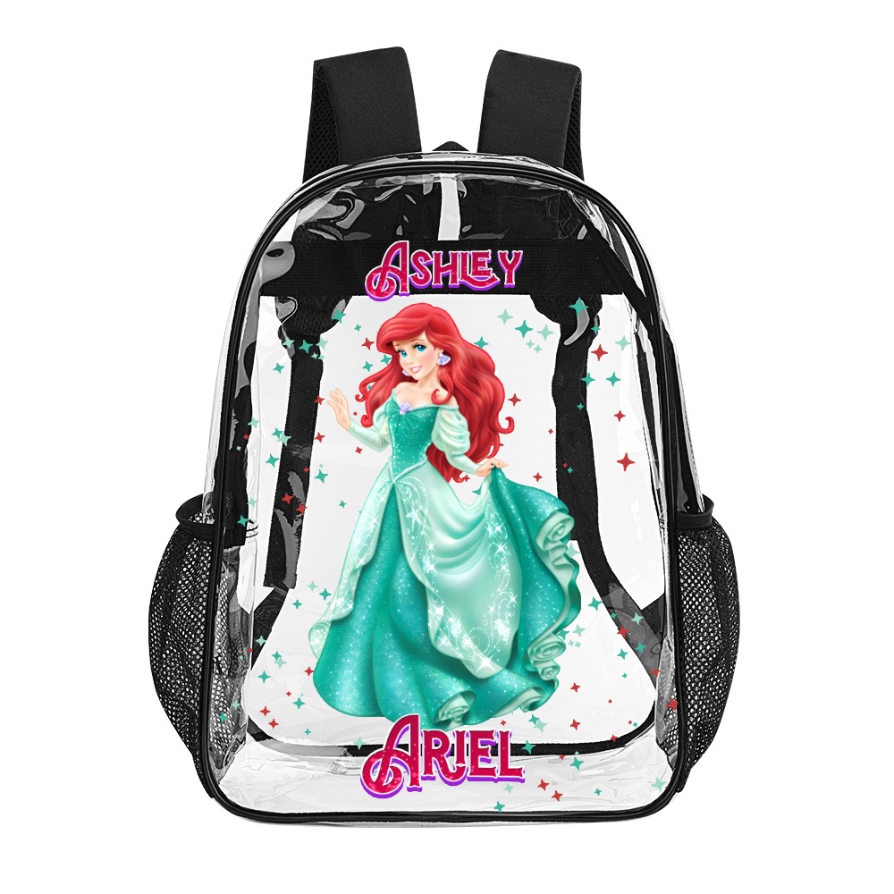 Personalized Disney’s Princess Ariel – Transparent Bag 17-inch 2024 New Clear Backpack Cool Kiddo 10