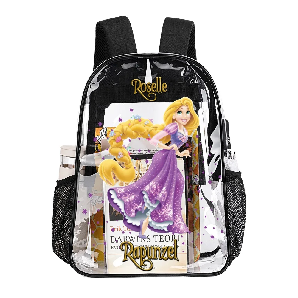 Personalized Disney’s Rapunzel – Transparent Bag 17-inch 2024 New Clear Backpack Cool Kiddo 14