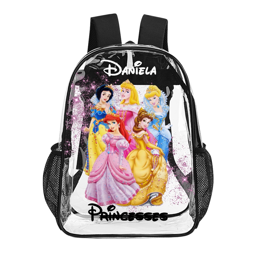 Personalized Disney Princesses Transparent 17-Inch Clear Backpack – Stylish and Functional for All Occasions 🎒👑 Cool Kiddo 10