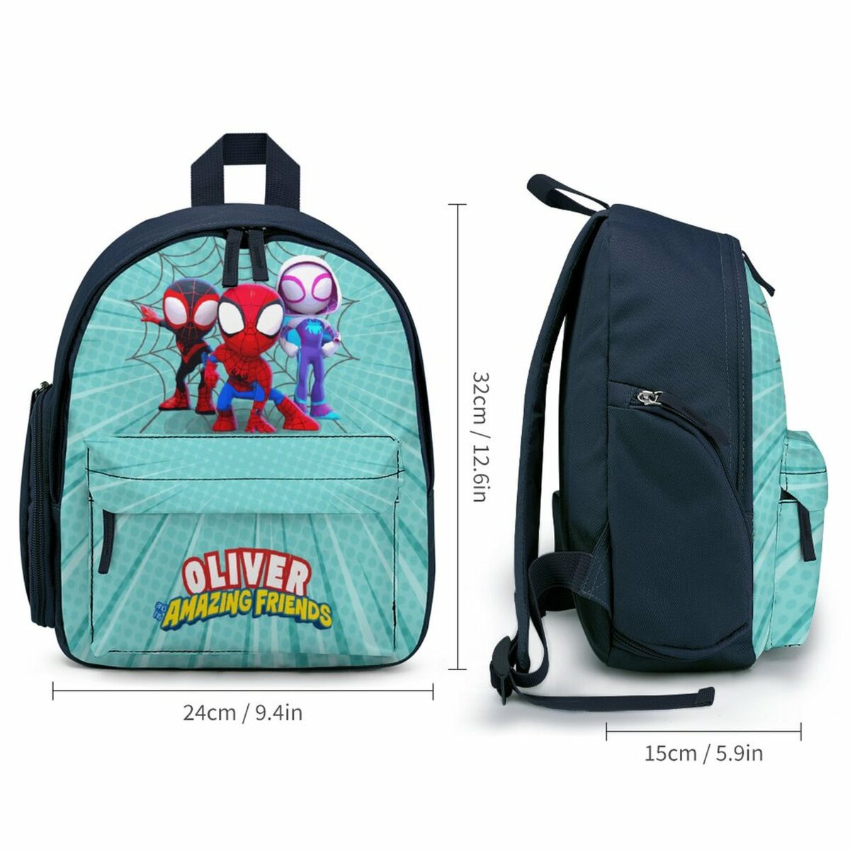 Spidey and his Amazing Friends Children’s Blue School Bag – Personalized Toddler’s Backpack Cool Kiddo 12