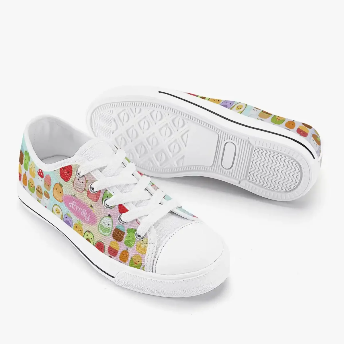 Personalized Squishmallows Food Canvas Low-Top Sneakers for kids. Colorful Casual Shoes Cool Kiddo 18