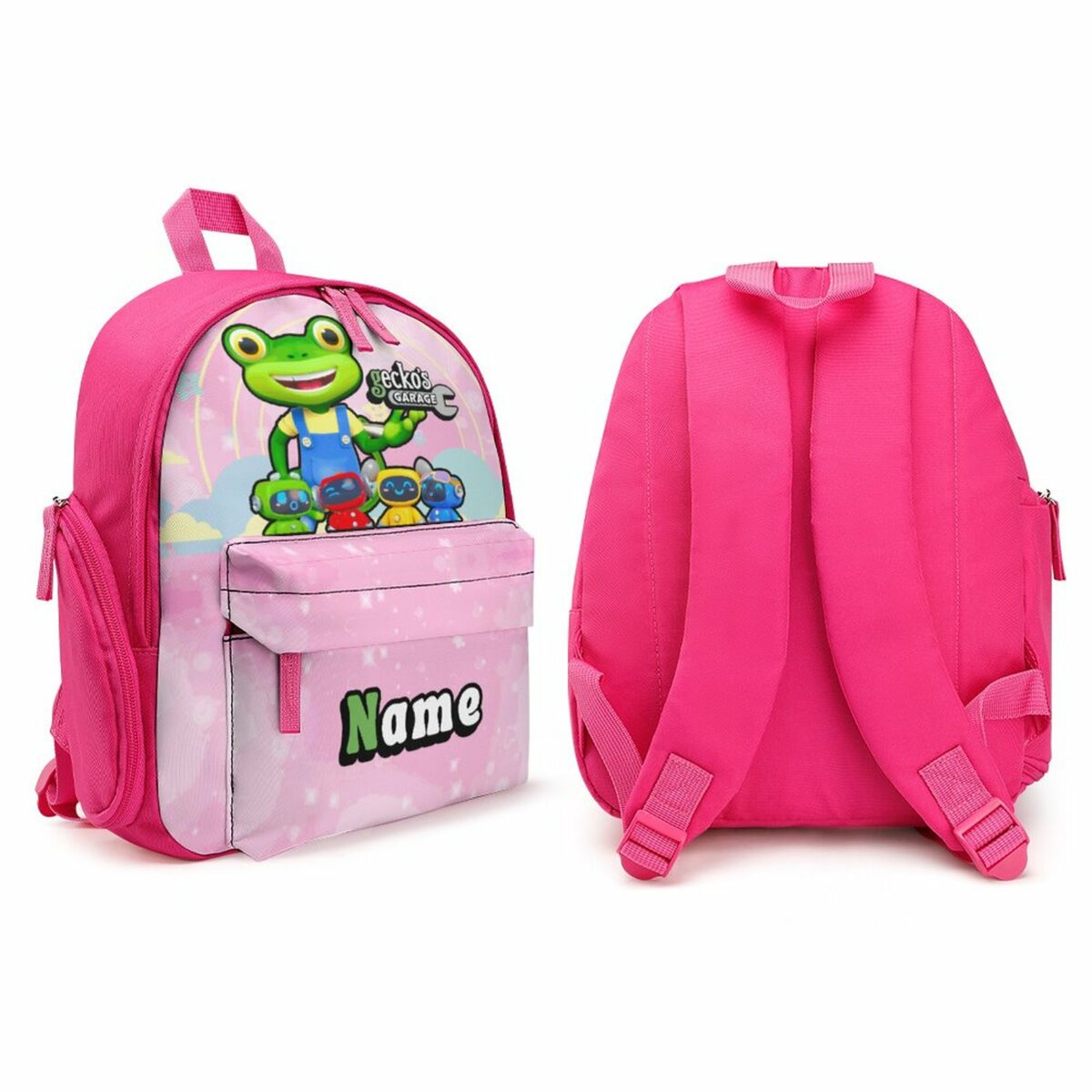 Personalized Gecko’s Garage Pink Children’s School Bag – Toddler’s Backpack Cool Kiddo 16
