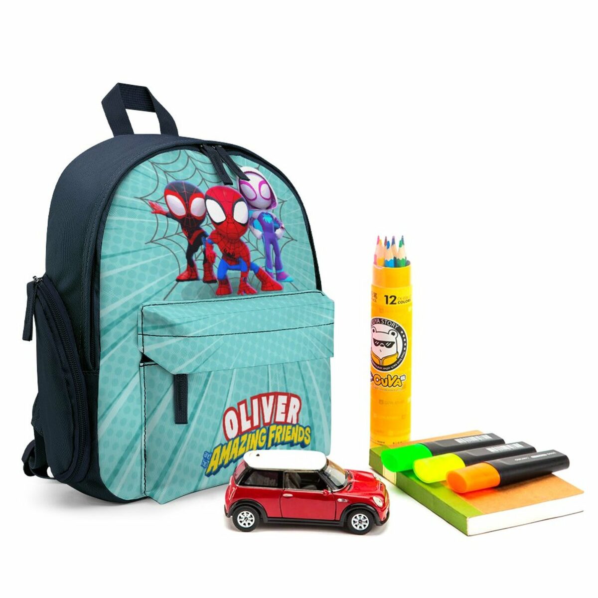 Spidey and his Amazing Friends Children’s Blue School Bag – Personalized Toddler’s Backpack Cool Kiddo 14