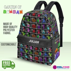 Personalized Name Garten of Banban Black Backpack | Lightweight and Waterproof Cool Kiddo 10