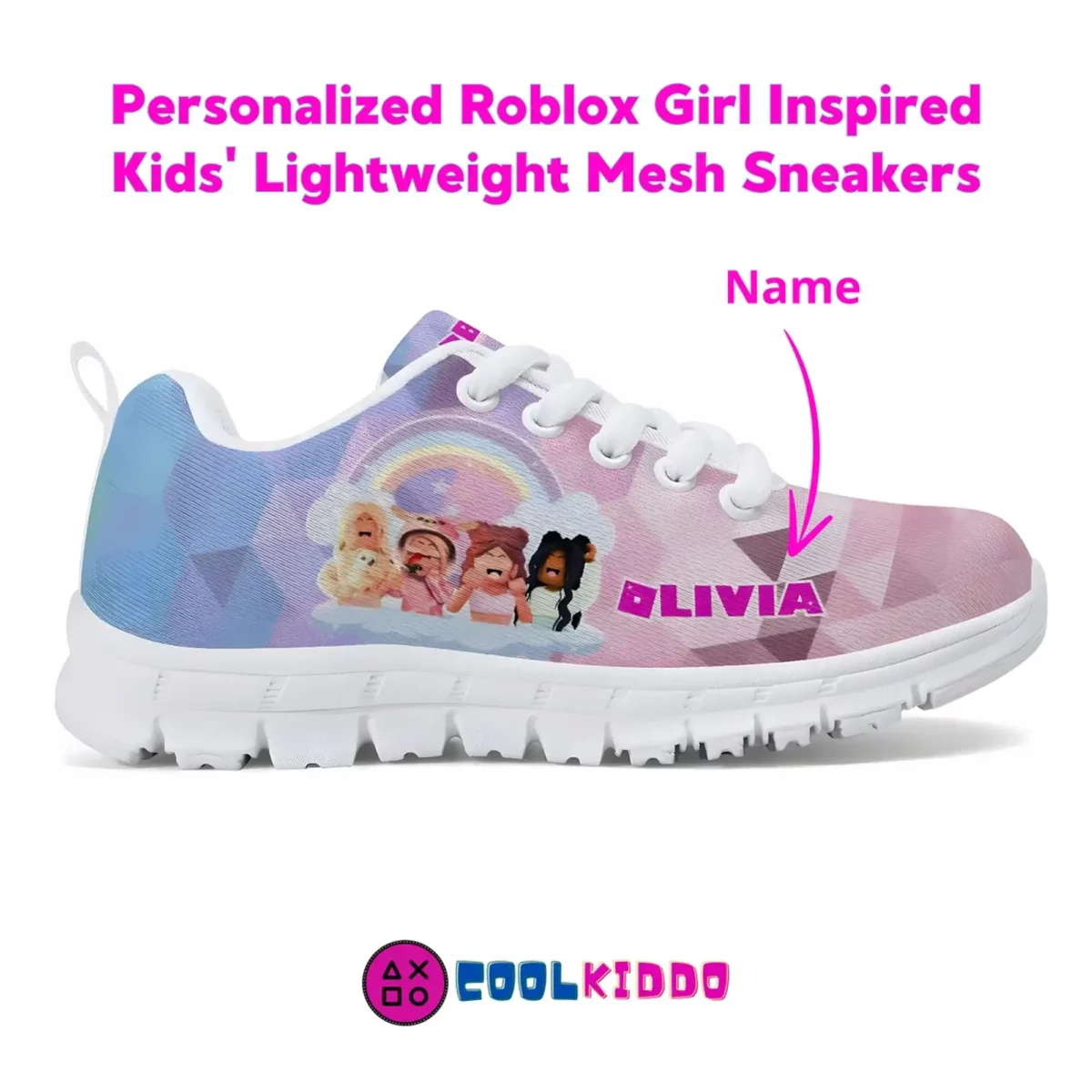 Roblox Girls Personalized Lightweight Mesh Sneakers Inspired by Roblox Girl Video Games Cool Kiddo 10