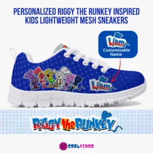 Personalized RiGGY the RUNKEY Lightweight Mesh Sneakers – Characters Printed Shoes for All Seasons Cool Kiddo