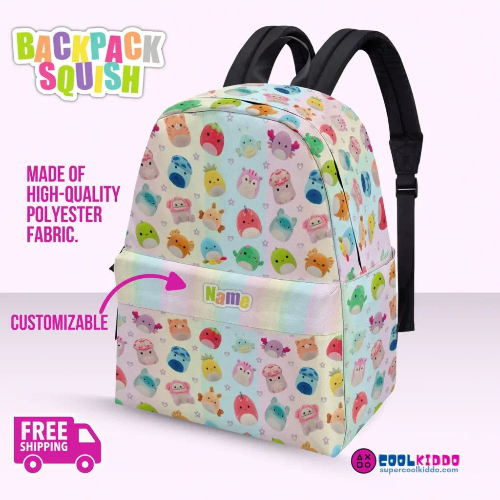 Personalized Squishmallows Backpack for Kids – Book Bag Available in Three Sizes Cool Kiddo Personalized Squishmallows Backpack for Kids - Book Bag Available in Three Sizes