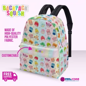 Personalized Squishmallows Backpack for Kids – Book Bag Available in Three Sizes Cool Kiddo