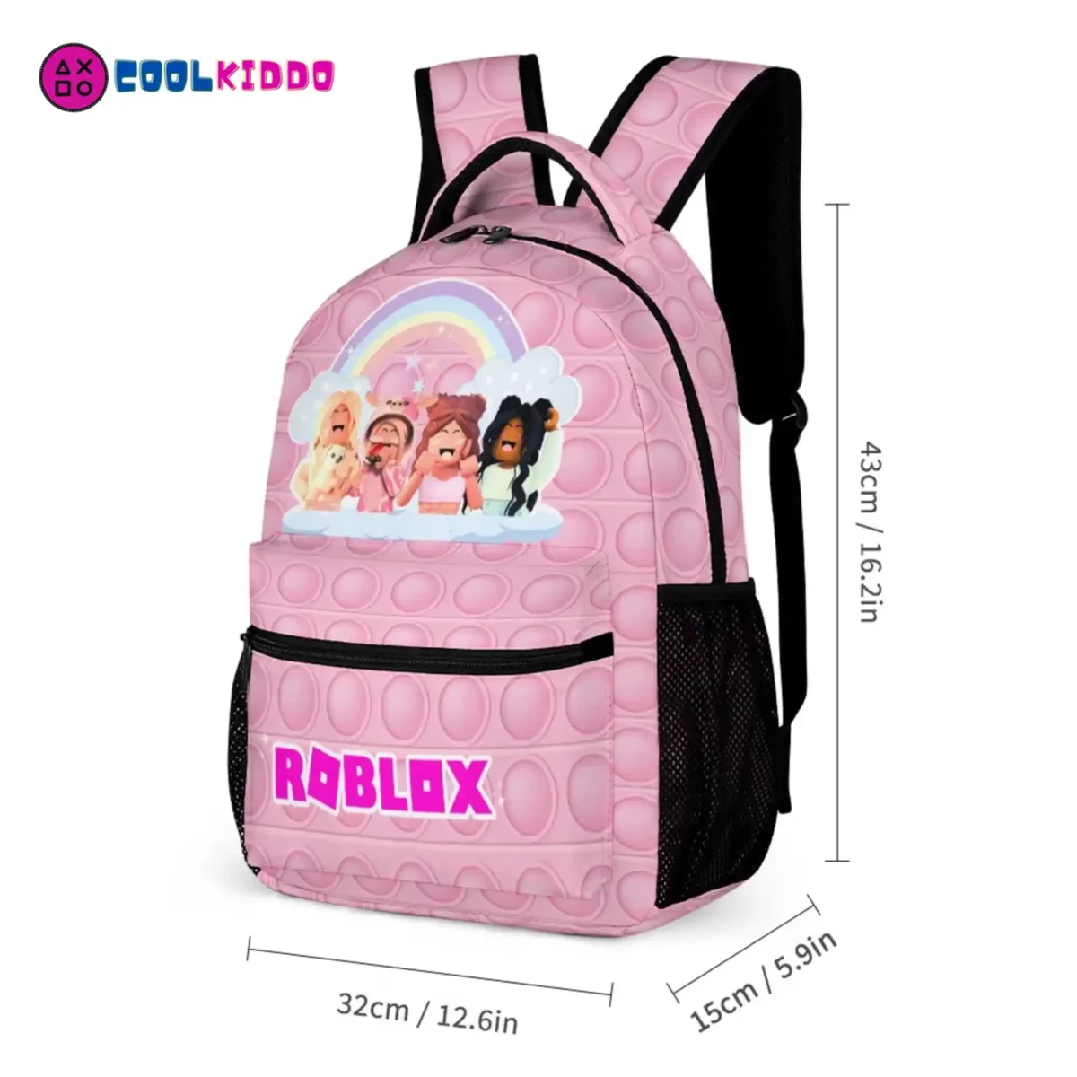 Personalized Roblox Pink Backpack for Girls – Three-Piece Set: Backpack, Lunch Bag, and Pencil Case Cool Kiddo 18
