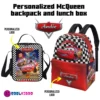 Personalized Lightning McQueen Lunch Bag for kids. Insulated interior Lunchbox from Cars Cartoon Cool Kiddo 24