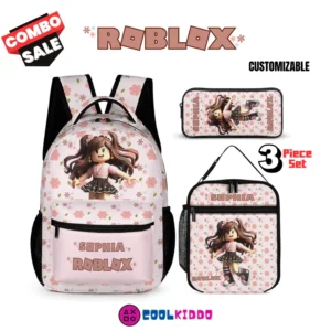 Roblox Girl backpack, lunch bag and pencil case package | Back to School Coquett Style combo Cool Kiddo 10