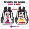 Minney Mouse Personalized Transparent Backpack – 17 Inches Clear Book Bag Cool Kiddo 26