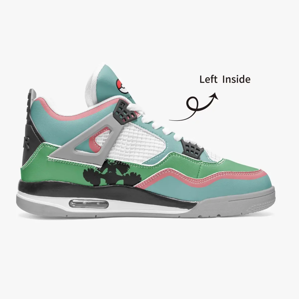 Venusaur (Pokémon) AJ4 Basketball Sneakers – Grey Sole Cool Kiddo 18