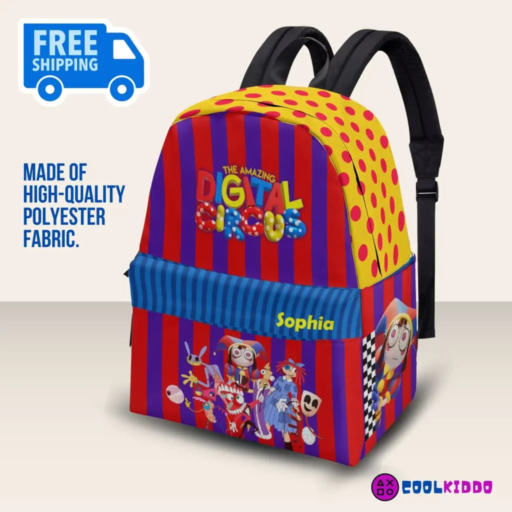 Amazing Digital Circus All-Over-Print Canvas Backpack for kids. Three Sizes School bag Cool Kiddo Amazing Digital Circus All-Over-Print Canvas Backpack for kids. Three Sizes School bag