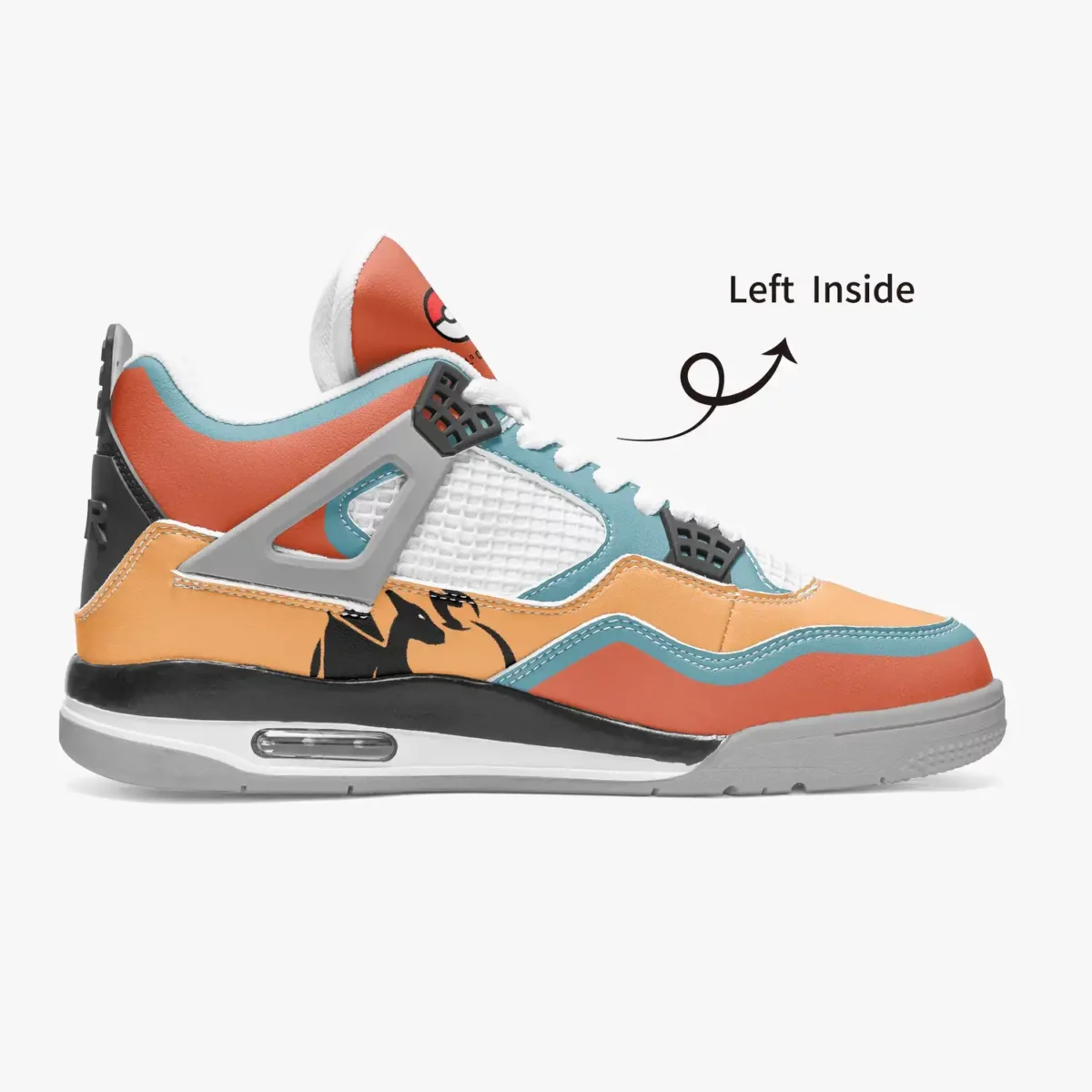 Charizard (Pokémon) AJ4 Basketball Sneakers - Grey Sole