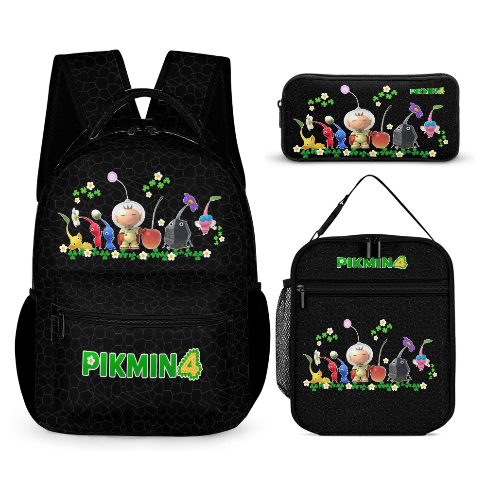 PIKMIN 4 Book Bag with Video Game Characters – Black Backpack Bundle Cool Kiddo 10