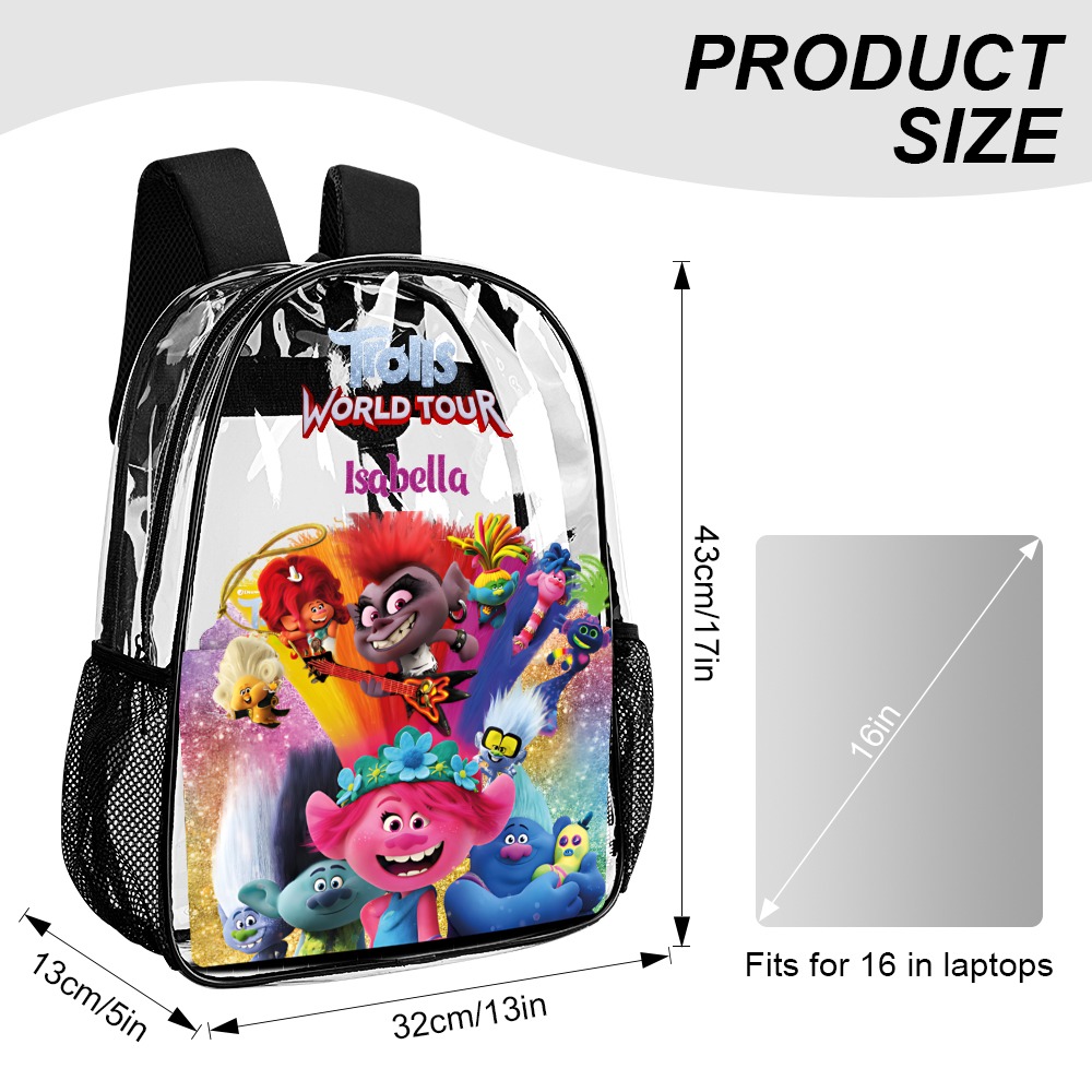 TROLLS - Transparent Bag 17 inch 2024 New