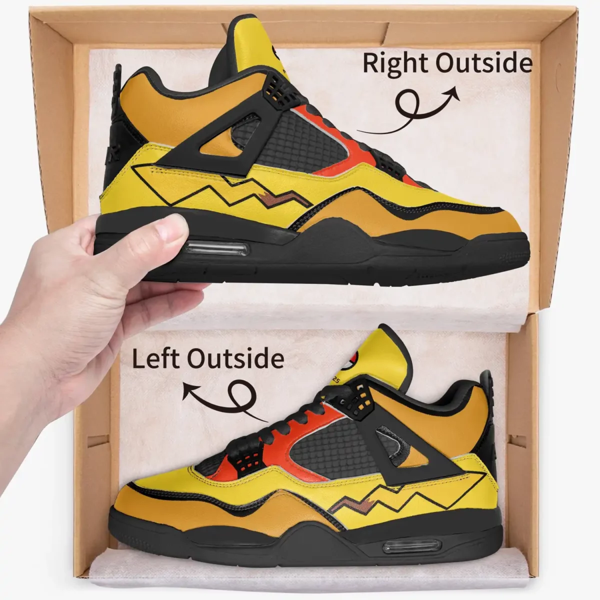 Pikachu (Pokémon) AJ4 Basketball Sneakers – Black Sole Cool Kiddo 16