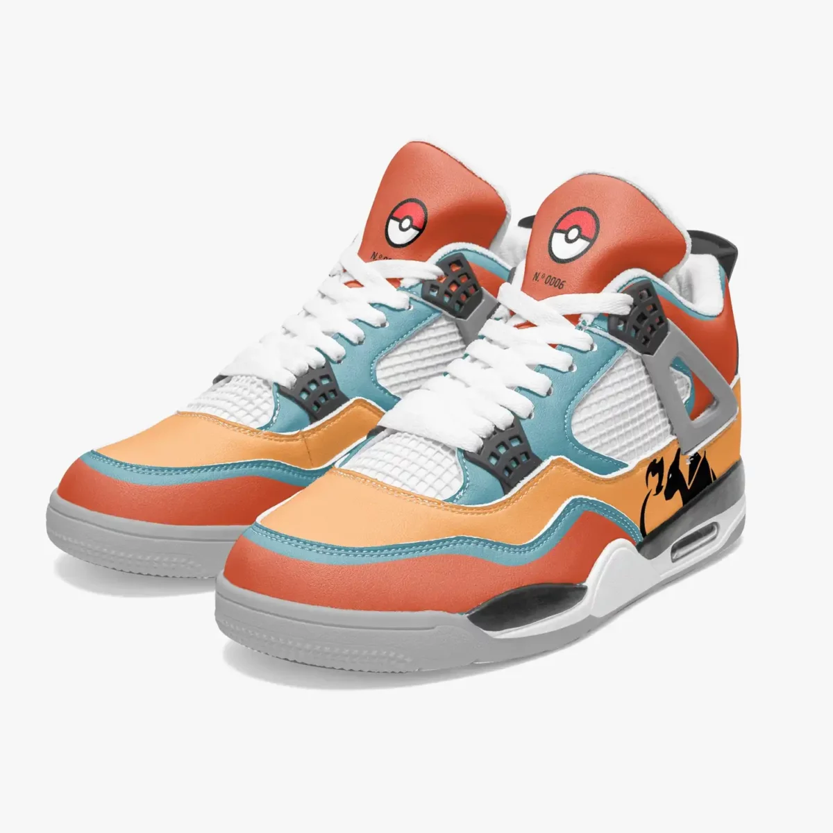 Charizard (Pokémon) AJ4 Basketball Sneakers - Grey Sole