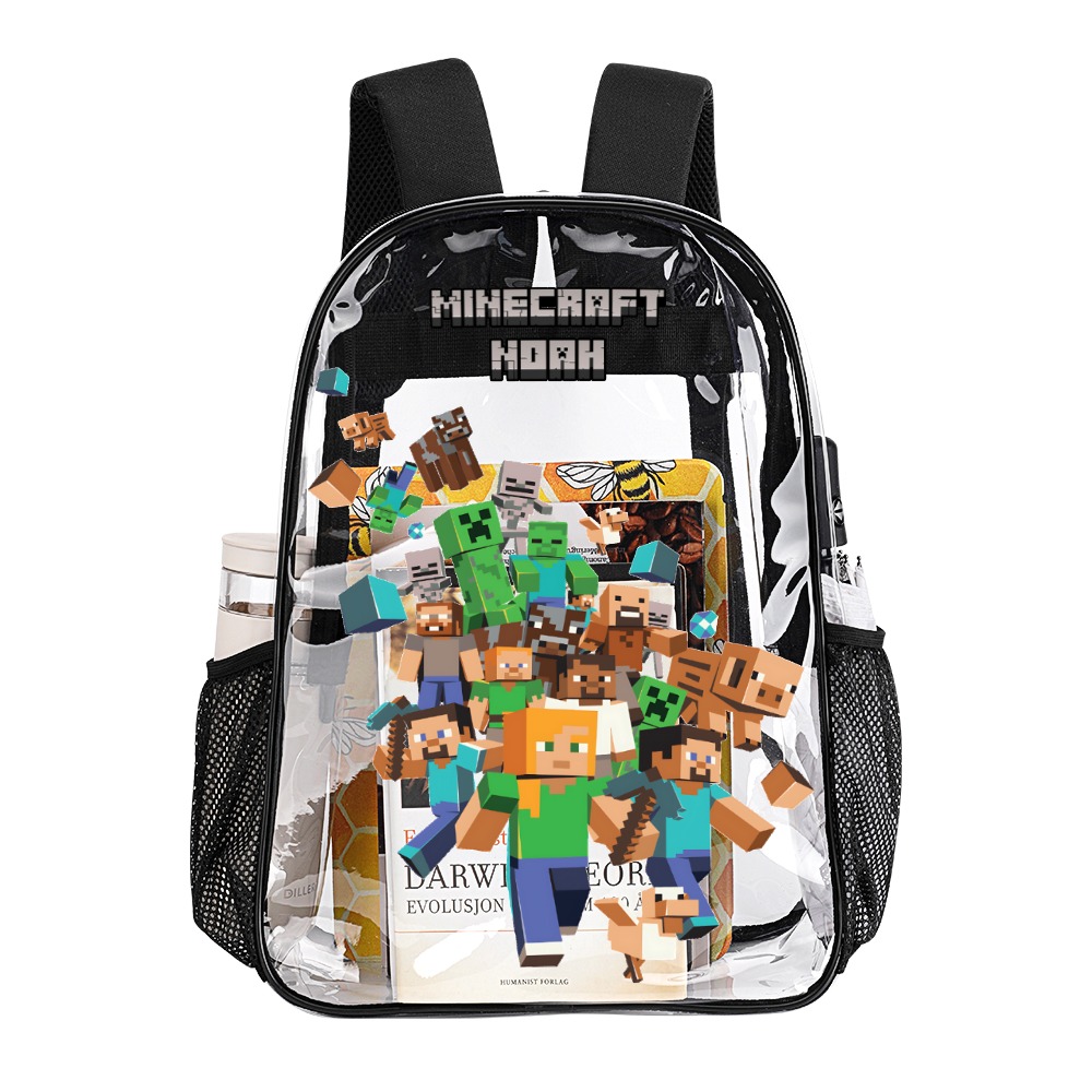 MINECRAFT – Transparent Bag 17 inch 2024 New Cool Kiddo 18