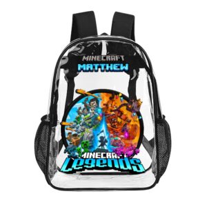 MINECRAFT LEGENDS – Transparent Bag 17-inch 2024 New Cool Kiddo