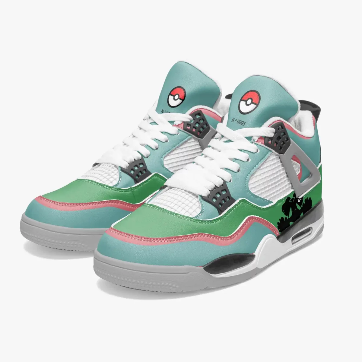 Venusaur (Pokémon) AJ4 Basketball Sneakers – Grey Sole Cool Kiddo 22