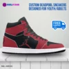 Deadpool AJ1 Black and Red High-Tops Leather Sneakers For Youth/Adults Cool Kiddo