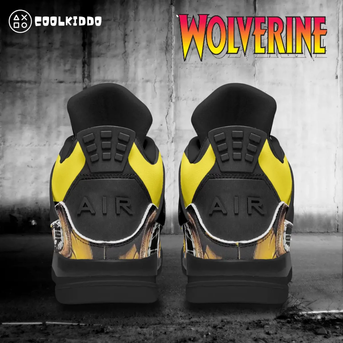 Wolverine AJ4 Basketball Sneakers – Black Sole Cool Kiddo 18