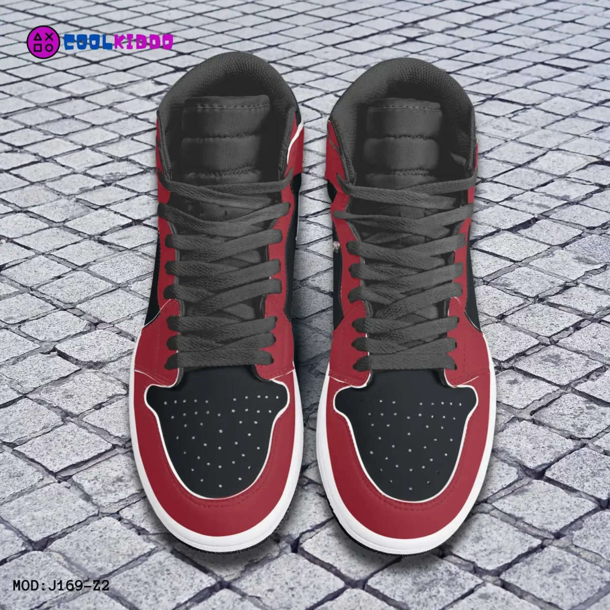 Deadpool AJ1 Black and Red High-Tops Leather Sneakers For Youth/Adults Cool Kiddo 16