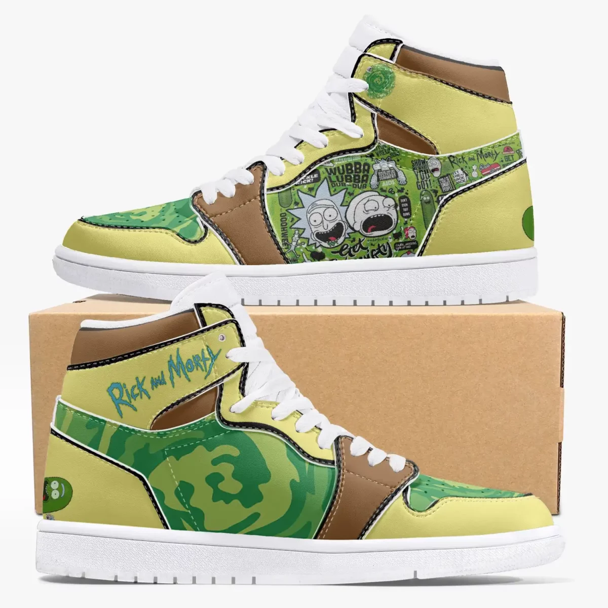 Morty’s From Rick and Morty High Top Leather Sneakers for Youth/Adults Cool Kiddo 16