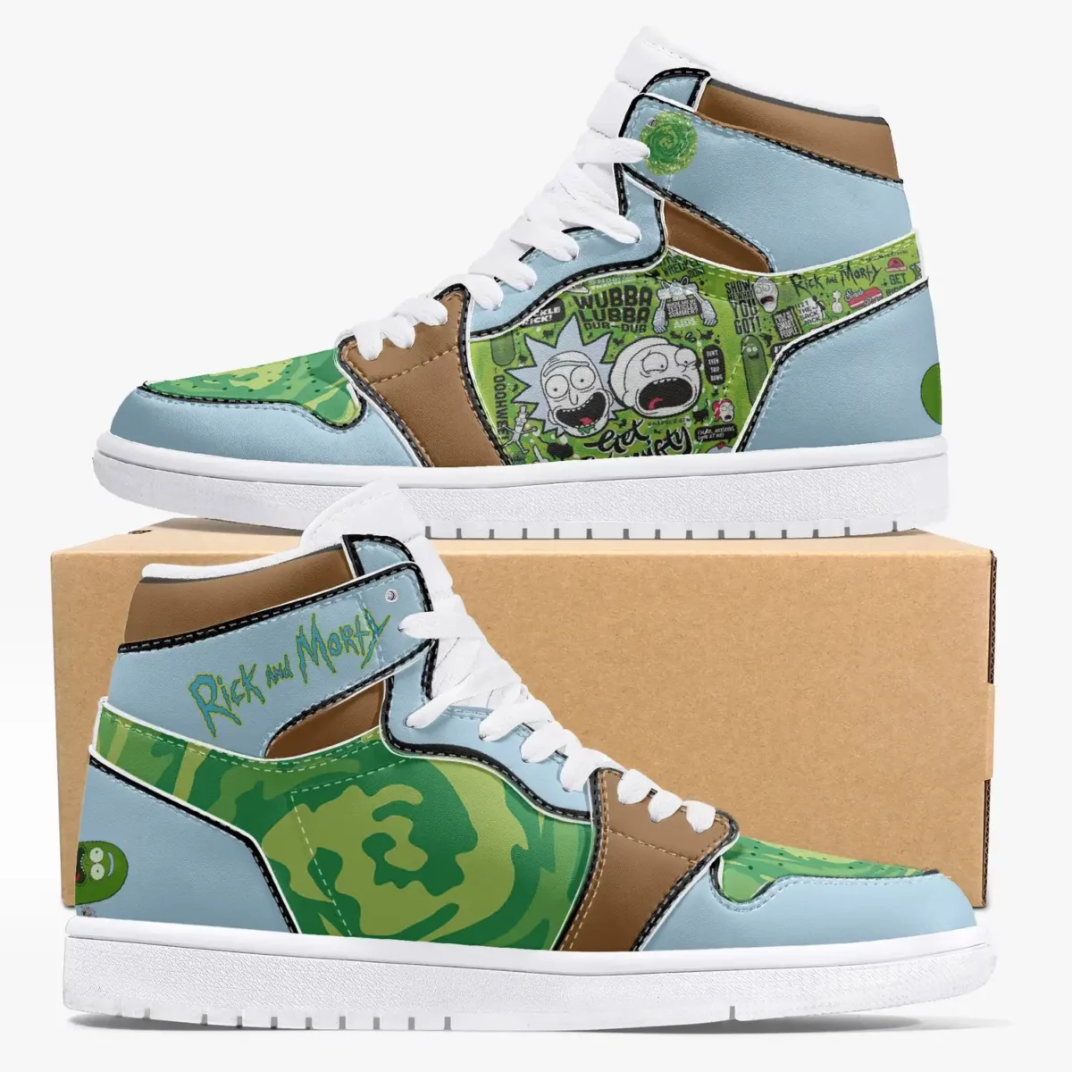 Rick’s From Rick and Morty High Top Leather Sneakers for Youth/Adults Cool Kiddo 12