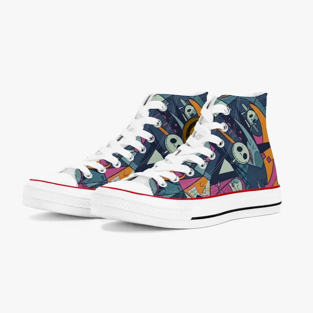 Custom Nigthmare Before Christmas High-Top Canvas Sneakers, Tim Burton’s Inspired Casual Shoes for Youth/Adults Cool Kiddo 22