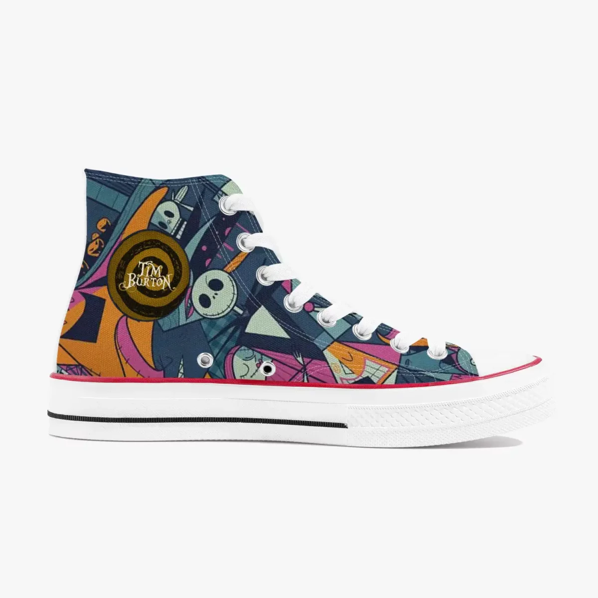 Custom Nigthmare Before Christmas High-Top Canvas Sneakers, Tim Burton’s Inspired Casual Shoes for Youth/Adults Cool Kiddo 12