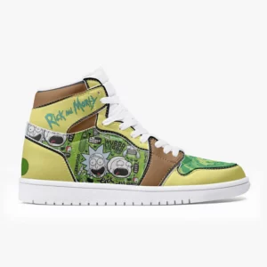 Morty's From Rick and Morty High Top Leather Sneakers for Youth/Adults