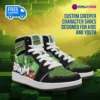 Personalized Minecraft Creeper Character High-Top Leather Children/Youth Shoes Cool Kiddo 28