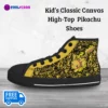 Pokemon Pikachu-Inspired Kids’ Custom High-Top Canvas Sneakers, animated series Casual Black Shoes for Kids Cool Kiddo 30