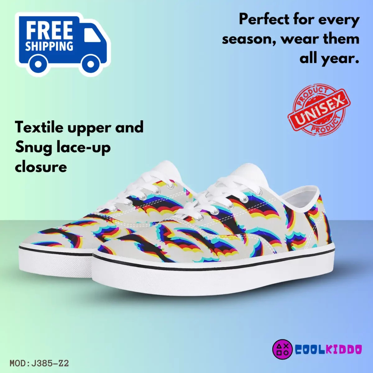 Retro Bats Skate White Shoes Classics Vans Era Style | Glitch Art | Halloween Sneakers Cool Kiddo 12