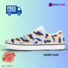 Retro Bats Skate White Shoes Classics Vans Era Style | Glitch Art | Halloween Sneakers Cool Kiddo 30