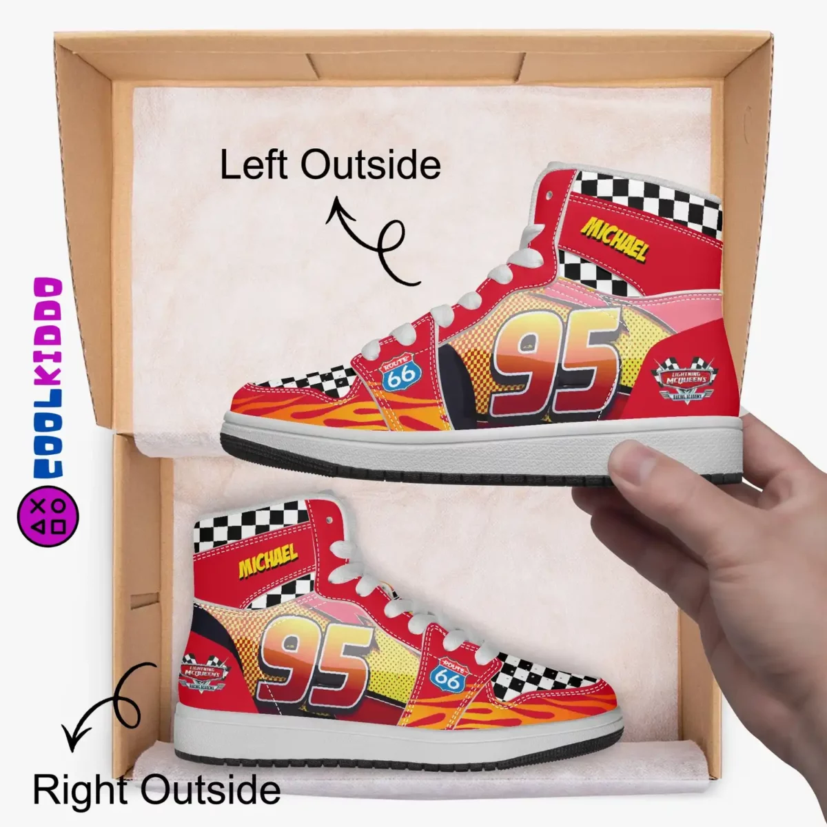 Personalized Lightning McQueen Cars High-Top Leather Children/Youth Shoes | Casual Sneakers Cool Kiddo 22