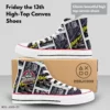 Custom Friday the 13th High-Top Canvas Sneakers, 80s Movies Inspired Casual Shoes for Youth/Adults Cool Kiddo 32