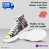 Custom Friday the 13th High-Top Canvas Sneakers, 80s Movies Inspired Casual Shoes for Youth/Adults Cool Kiddo 30