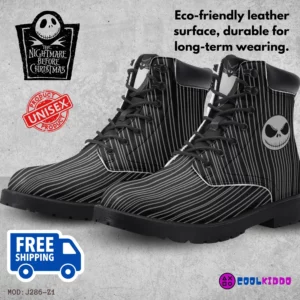 Nigthmare Before Christmas Movie Inspired Casual Leather Jack Skellington Boots Unisex | Cosplay & Halloween Design for Youth/Adults Shoes Cool Kiddo 10