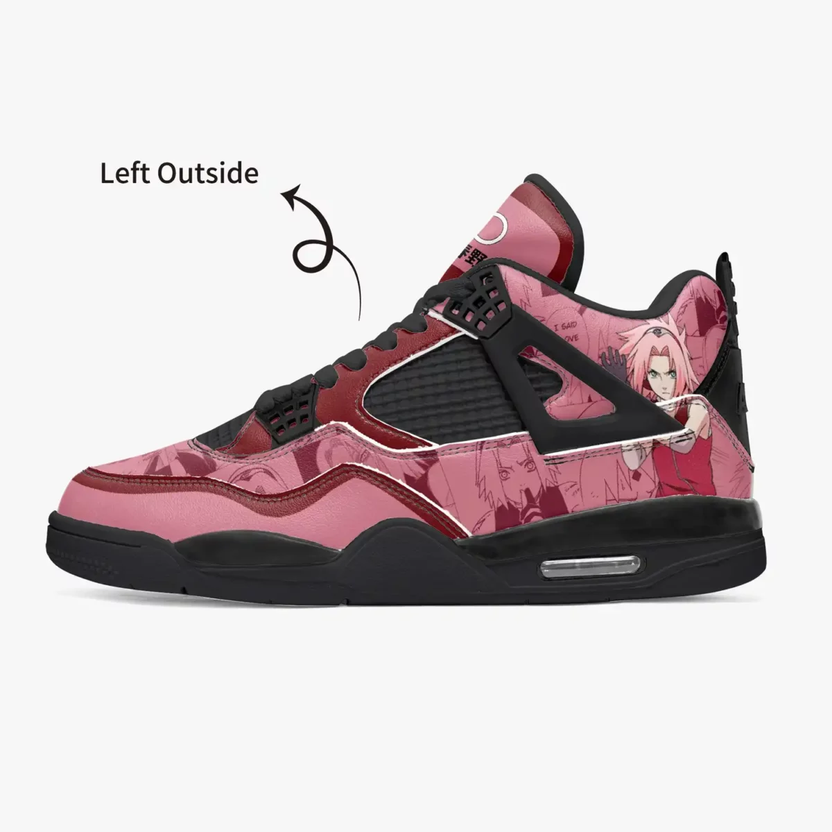 Sakura Haruno High-Top Black Sole Sneakers: Naruto Shippuden Basketball Kicks | Akatsuki Youth/Adult Sizes | Manga Shoes Design | Cool Kiddo Collection Cool Kiddo 14