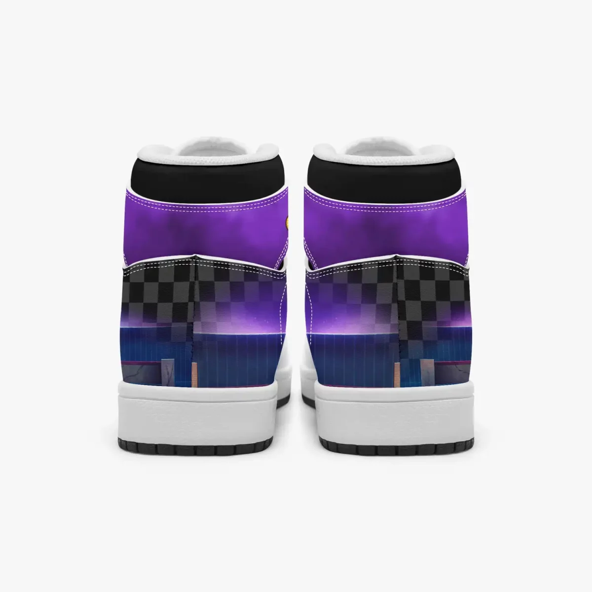 Personalized Five Nights at Freddy's | Fazbear's Character | FNAF High-Top Leather Black and Purple Shoes