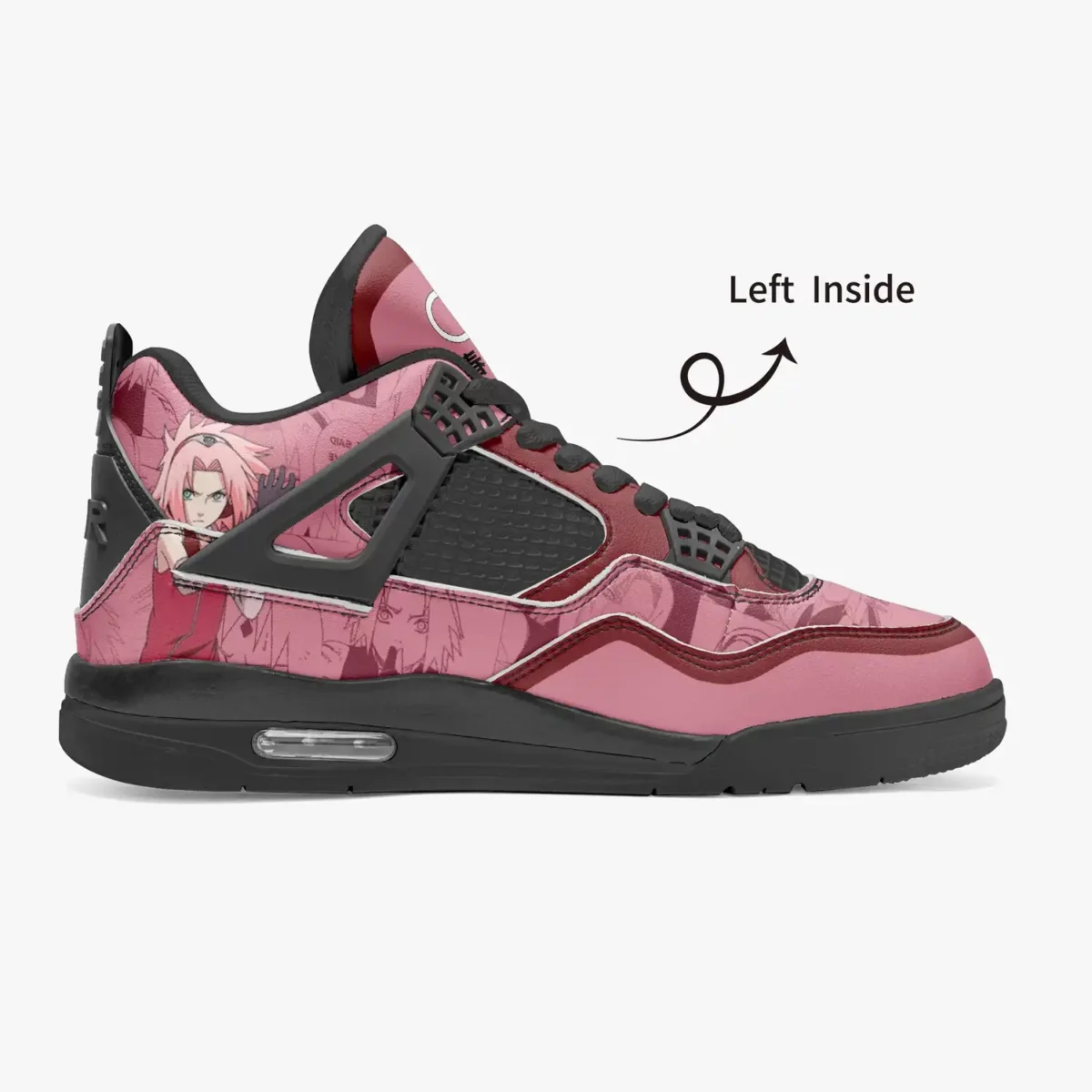 Sakura Haruno High-Top Black Sole Sneakers: Naruto Shippuden Basketball Kicks | Akatsuki Youth/Adult Sizes | Manga Shoes Design | Cool Kiddo Collection Cool Kiddo 16