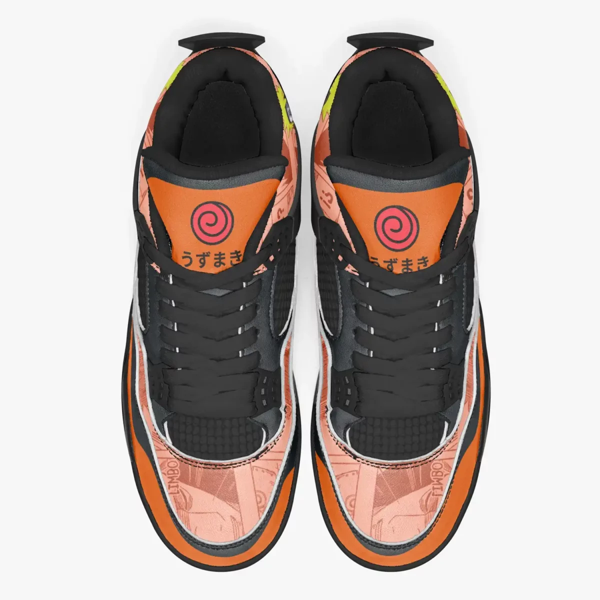 Naruto Uzumaki High-Top Black Sole Sneakers: Naruto Shippuden Basketball Kicks | Akatsuki Youth/Adult Sizes | Manga Shoes Design | Cool Kiddo Collection Cool Kiddo 22