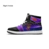 Personalized Five Nights at Freddy’s | Fazbear Character | FNAF High-Top Leather Black and Purple Adult Shoes