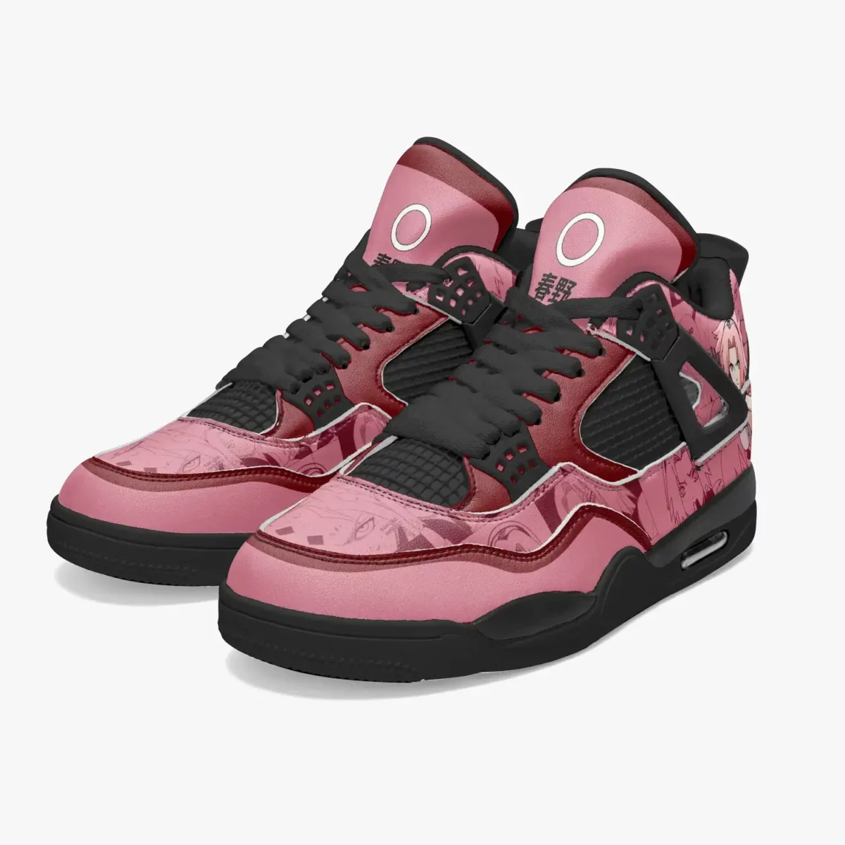 Sakura Haruno High-Top Black Sole Sneakers: Naruto Shippuden Basketball Kicks | Akatsuki Youth/Adult Sizes | Manga Shoes Design | Cool Kiddo Collection Cool Kiddo 22