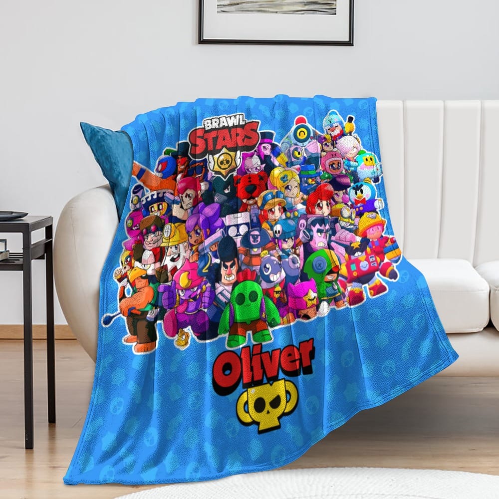 Personalized BRAWL STARS blanket for kids. Soft and comfortable material: Made of anti-pilling flannel material. Cool Kiddo 18